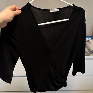 Zara Black V-Neck Blouse